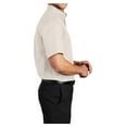 thumbnail image 3 of Mens Short Sleeve Easy Care Cotton/Polyester Shirt Light Stone/ Classic Navy X-Small, 3 of 6