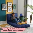 thumbnail image 2 of Room Revival Ultra Soft Suede 3 Position Convertible Flip Lounge Chair, Blue, 2 of 6