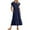 Navy, variant on Uaswgudfs 2025 Women's Tiered Midi Dress with Pockets - Summer Casual Short Sleeve & Lightweight Flowy Silhouette Army Green L