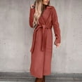 thumbnail image 7 of Luowei Winter Thermal Christmas Coat, Red Long Sleeve Christmas Coat, Women's Faux Wool Coat Blouse Thin Coat Trench Long Jacket Ladies Slim Long Belt Elegant Overcoat Outwear, 3XL, 7 of 7