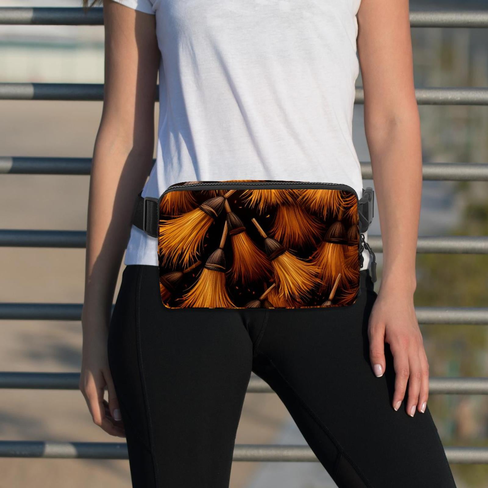 Halloween broomsticks Versatile Lightweight Sling Bag Fanny Pack Cross Body Bag with Adjustable Extension Strap for Unisex