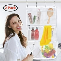 2 Pack Mesh Hanging Caddy Organizer with 6 Pockets, Organizer Storage Pockets Bathroom Hanger Organizer, Bath Toy Holder Organizer