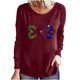 thumbnail image 1 of Camiseta de mujer Camisetas divertidas lindas de manga larga de otoño Camiseta Hearth Love Camiseta de regalo Tops Blusa Regalo para parejas Pompotops gfhjh15707, 1 of 4