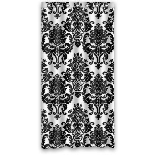 ABPHQTO Cortina de ducha con estampado de damasco Cortina de ducha impermeable 90x180 cm