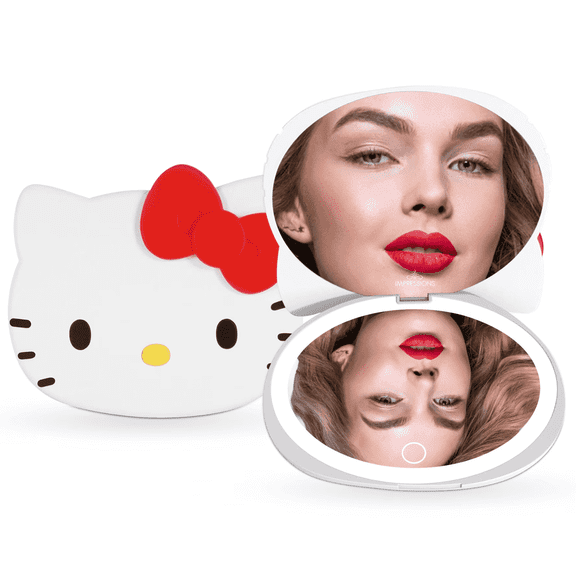 Impressions Vanity Hello Kitty LED Compact Makeup Mirror with 3X Magnification and Adjustable Brightness