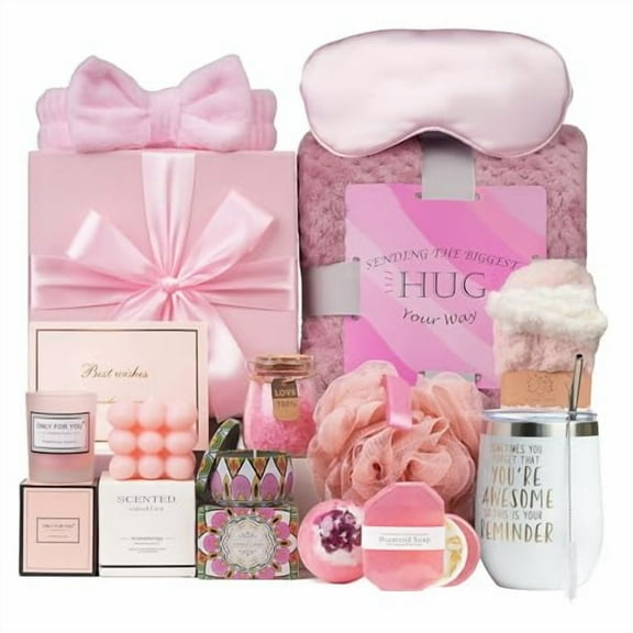 18 Pcs Get Well Soon Gift Set for Women, Care Package for Women after Surgery, Relaxing Spa Gifts Set with Blanket, Unique Birthday for Sister, Wife, Best Friend and Loved Ones