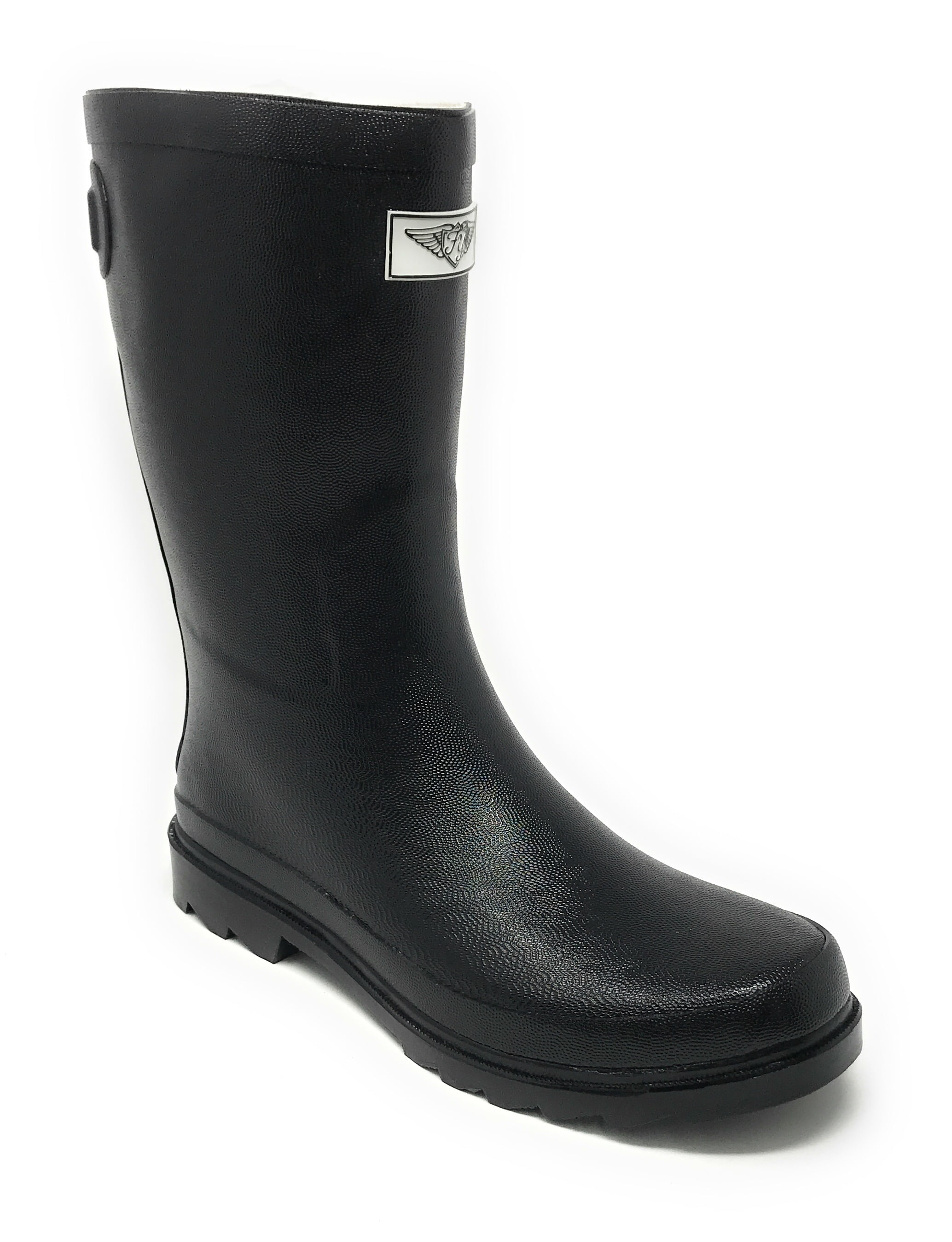 Forver Young Women's Solid Color With Back Mock Zipper Rain Boots