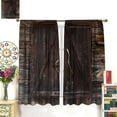 thumbnail image 3 of Rustic Wood Curtains Vintage Barn Door Farmhouse Cottage Barn Door Pattern Blackout Curtains Country Living Room Style Printed Curtains 42x63 Inches, 3 of 6