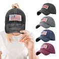 thumbnail image 7 of Independence Day 250th Anniversary Ponytail Baseball Cap for Women, Adjustable Patriotic Sun Hat with High Bun Hole, July 4th Outdoor Accessory Headwear #0023 Gray, 7 of 7