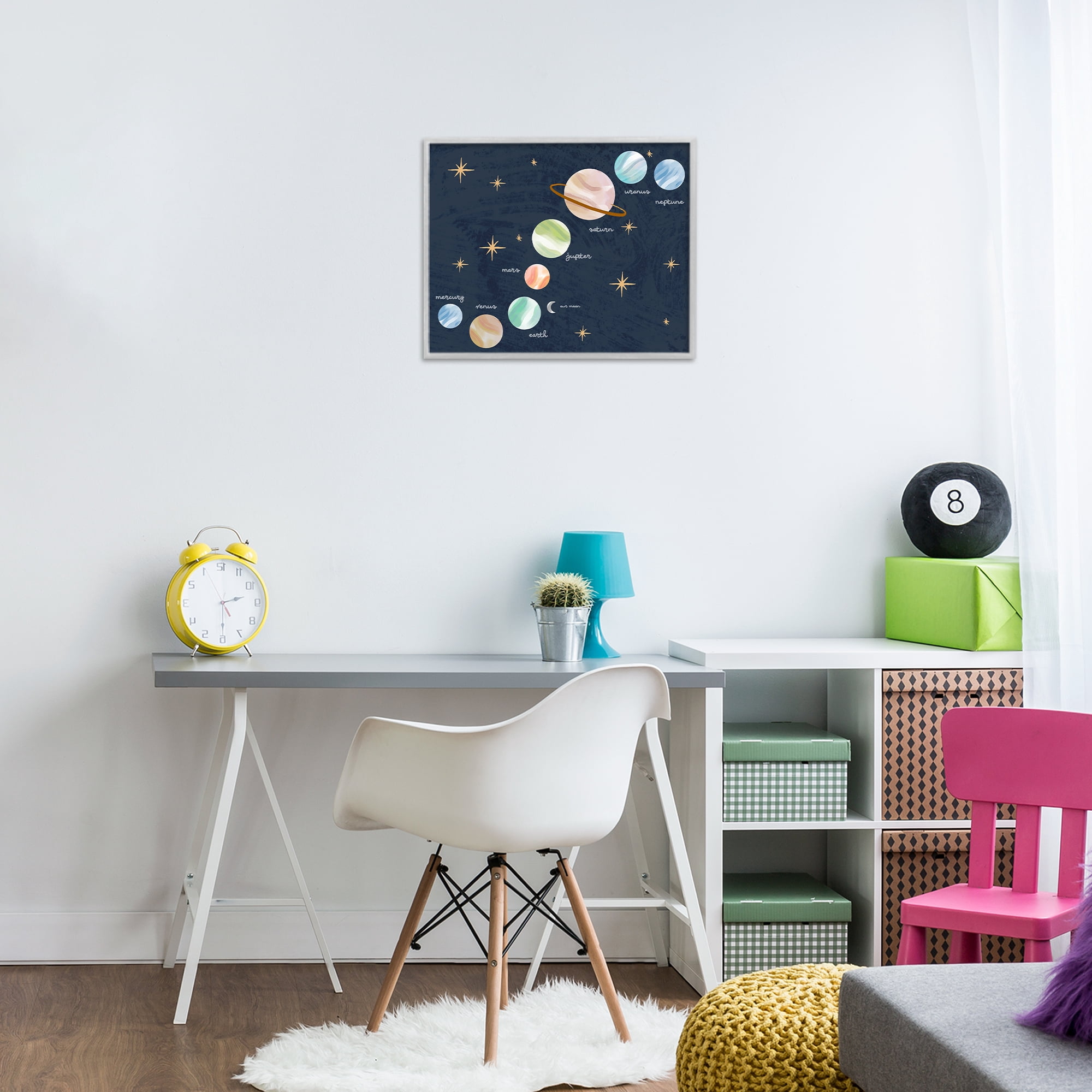 Stupell Industries Educational Space System Gray Framed Giclee Art, design by Lil' Rue