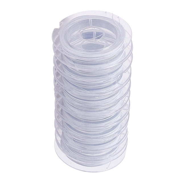 veasfak 10 Rolls Crafts Tail, Beading Wire for Jewelry Making - 7 Strand Bead Stringing White