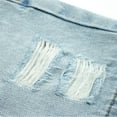 thumbnail image 5 of KIDSCOOL SPACE Baby Little Boys Summer Denim Shorts, Ripped Soft Elastic Band Inside Half Jean Pants,Light Blue,12-18 Months, 5 of 6