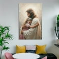 thumbnail image 6 of Jesus Christ Wall Art Savior's Embrace - Jesus And Girl Poster Bible Canvas Print Room Aesthetic Poster Print Art Wall Painting Canvas Posters Gifts Modern Bedroom Decor 16x24inch(40x60cm), 6 of 6