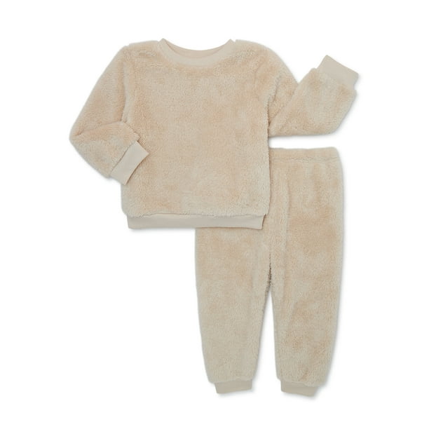 Wonder Nation Toddler Boy Cozy Faux Sherpa Outfit Set, 2-Piece, Sizes ...