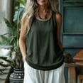 thumbnail image 5 of Flowy Tank Tops for Women Loose Cotton Linen Sleeveless Crew Neck Tops Dressy Causal Bussniess Beach Tunics with Pockets, 5 of 7