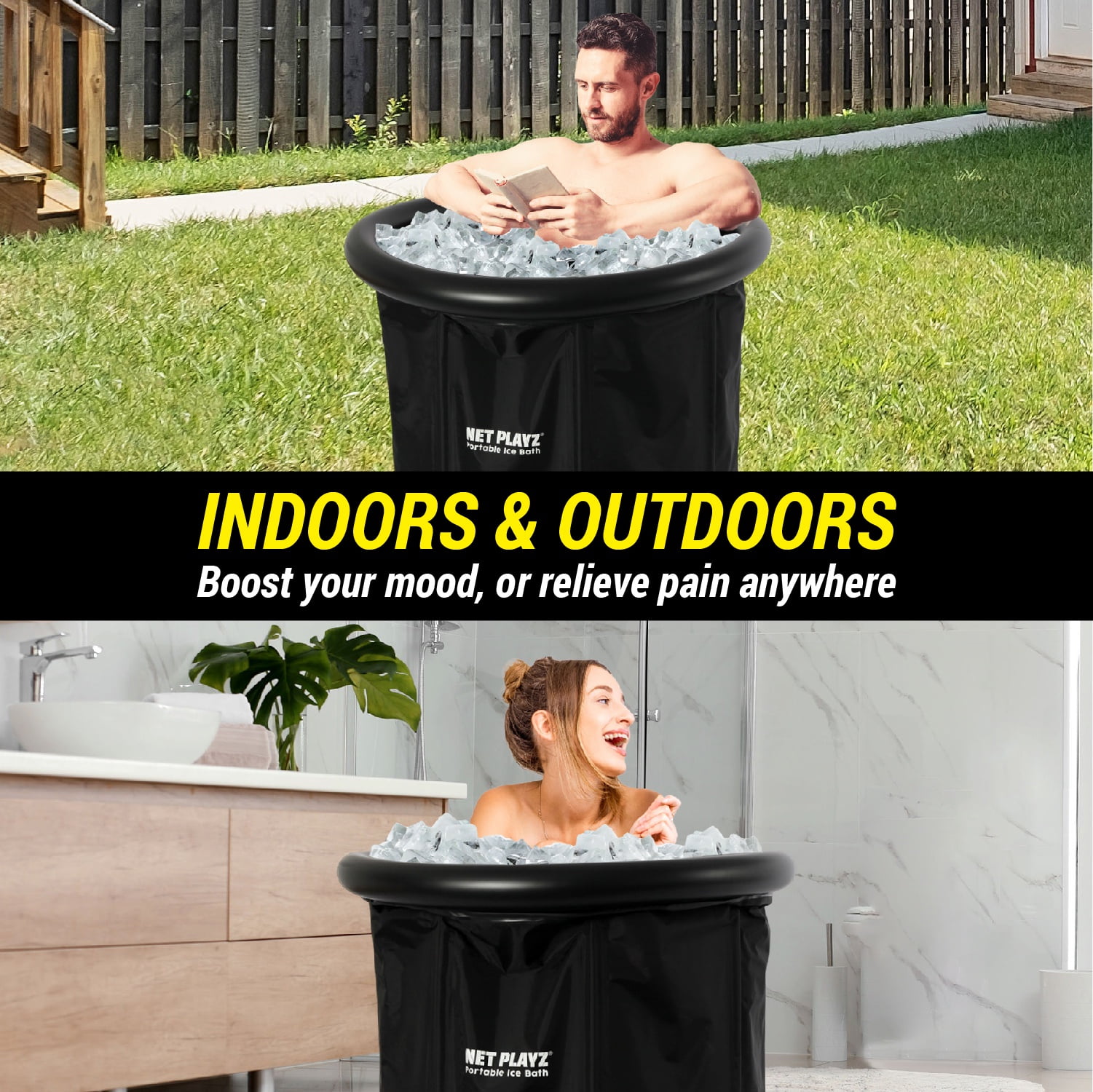 XL Portable Ice Bath Tub For Athletes With Zipper Cover, Inflatable Cold Plunge Tub For Outdoor - View #4