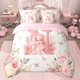 thumbnail image 4 of Feelyou Magic Elf Teens Twin Bedding Sets 7-Piece, Pink Monogrammed N Bedding Comforter Set, Princess Reversible Comforter, Microfiber Bedroom Decor, 4 of 9