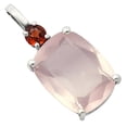 thumbnail image 3 of Rose Quartz - Madagascar & Garnet 925 Sterling Silver Pendant Jewelry DGP1021_F P-1113, 3 of 7
