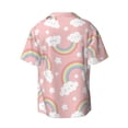 thumbnail image 6 of PAYOHTO Kids Girls Rainbow Cloud Mens Hawaiian Casual Short-sleeved Shirt Tropical Summer Beach Button Down Shirts, 6 of 7