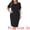 Black, variant on DARING DIVA Plus Size  Short Sleeve Sheath Solid Dress 2X Dark Green