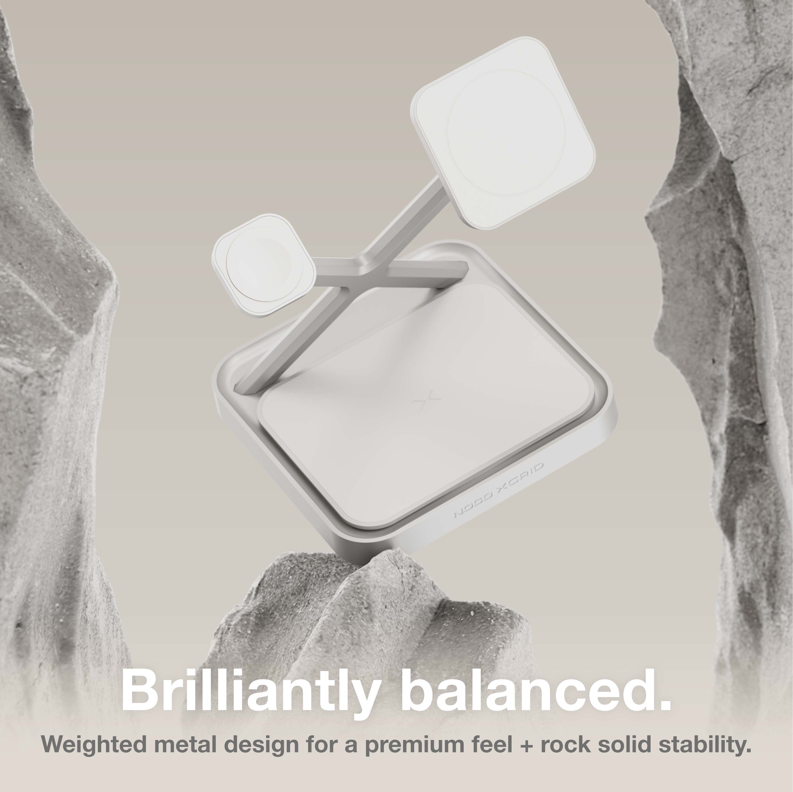 NOCO XGrid XDS3: 3-in-1 Wireless Charging Stand – Charging Station for iPhone, Apple Watch, and AirPods – MagSafe Compatible, Qi2 Certified – Includes 45W USB-C Wall Charger and 6.5-Foot USB-C Cable