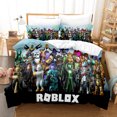 thumbnail image 1 of 3D Digital Printing Cartoon Roblox My World Bedding Three-Piece Set WDSJ3 200*230, 1 of 2