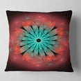 thumbnail image 2 of Designart Fractal Blooming Blue Red Flower - Floral Throw Pillow - 16x16, 2 of 5