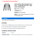 thumbnail image 2 of Front and Rear Shock Absorber Set 4 Piece - Compatible with 1992 - 2002 Ford E-250 Econoline 1993 1994 1995 1996 1997 1998 1999 2000 2001, 2 of 2