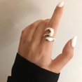 thumbnail image 4 of Anillos hechos a mano, anillos llamativos de plata 925, anillo grueso ajustable apilable para mujer y niña, 4 of 7