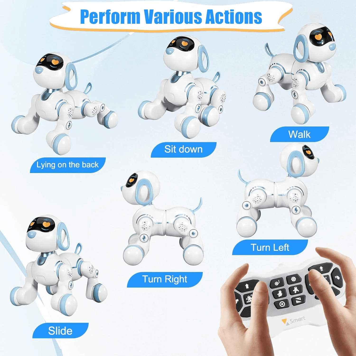Lvelia Remote Control Robotic Dog,RC Interactive Intelligent Walking Dancing Programmable Robot Puppy Toy,Learning Toys with Light & Music for Kids Boys Girls Age 6, 7, 8, 9, 10 Years