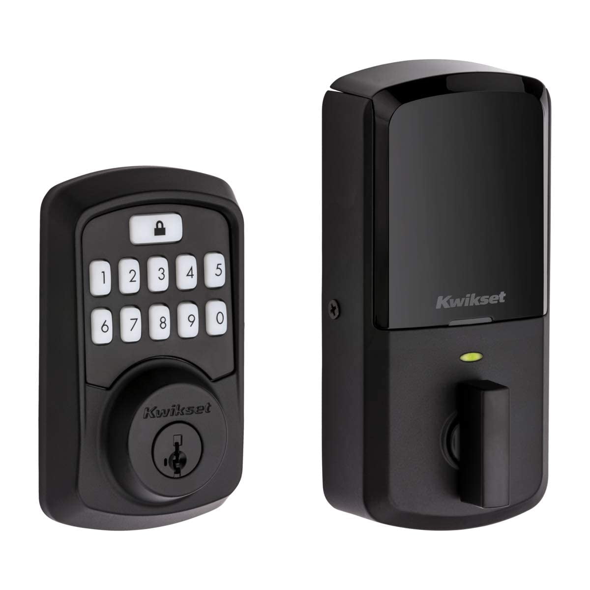 Kwikset 99420 003 Aura Bluetooth Programmable Keypad Door Lock Deadbolt Featuring SmartKey Security Iron Black