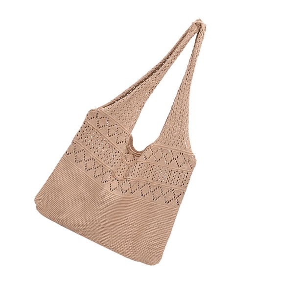 Phenofice Khaki Knitted Sling Bag for Women, Stylish Casual Shoulder Bag, Lightweight Storage Accessory for Everyday Use