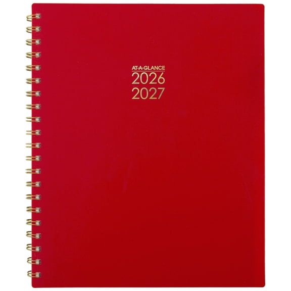 AT-A-GLANCE Harmony Academic 2026-2027 Weekly Monthly Planner Scarlet Large 8 12