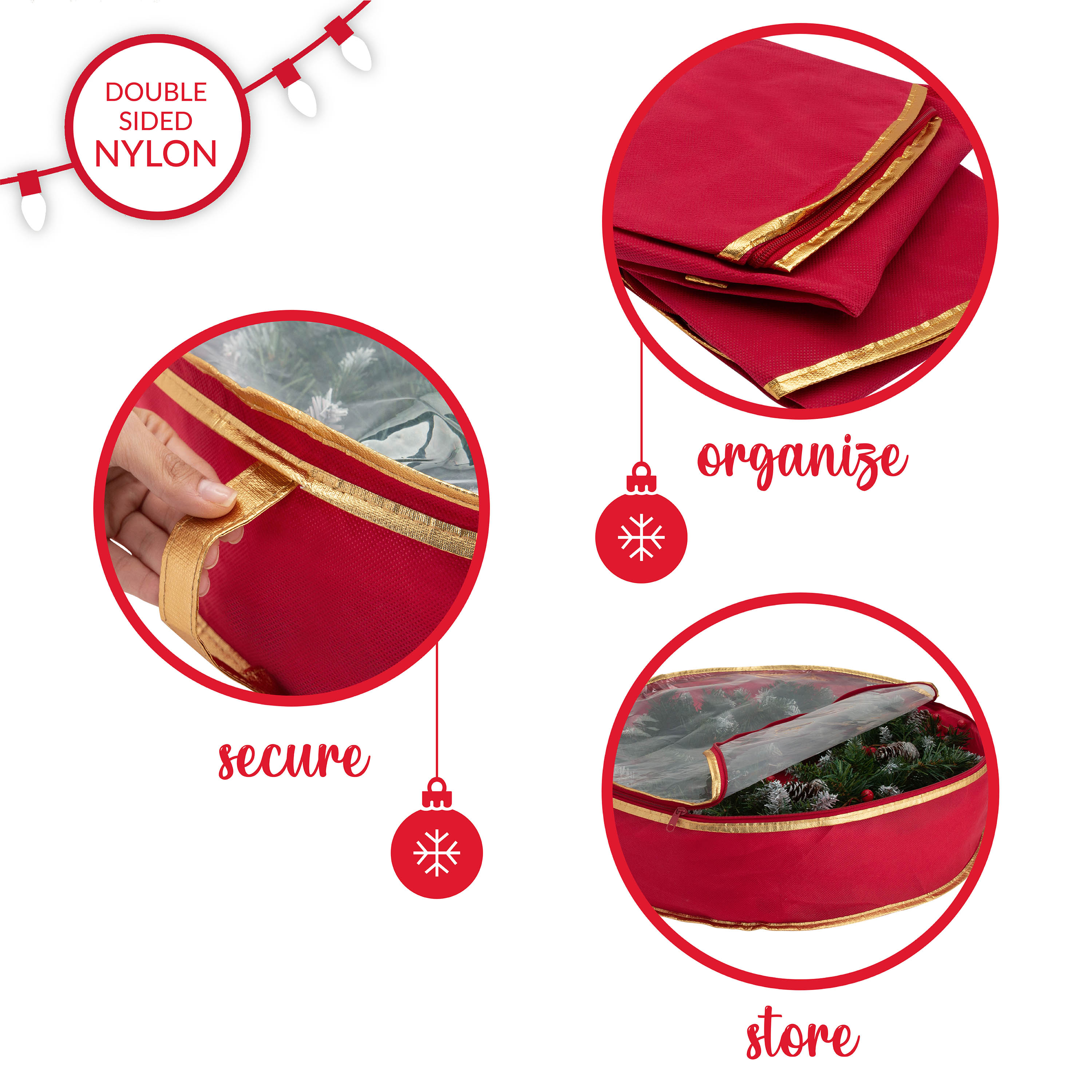 Simplify 2-Pack 30 Inch Christmas Wreath Storage Bags photo 3