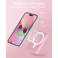 thumbnail image 3 of UniMall  for Magsafe Battery Pack, 5000mAh Magnetic Power Bank with Type-C Cable 20W PD Fast Charging Lighting Input Wireless Portable Charger for iPhone 17/16/15/14/13/12/ All Series-Pink, 3 of 13