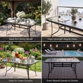 thumbnail image 6 of Piecart Outdoor Dining Table with Umbrella Hole, Rectangular Glass Patio Table, Patio Table for Outside, Garden, Balcony, Black, 6 of 8