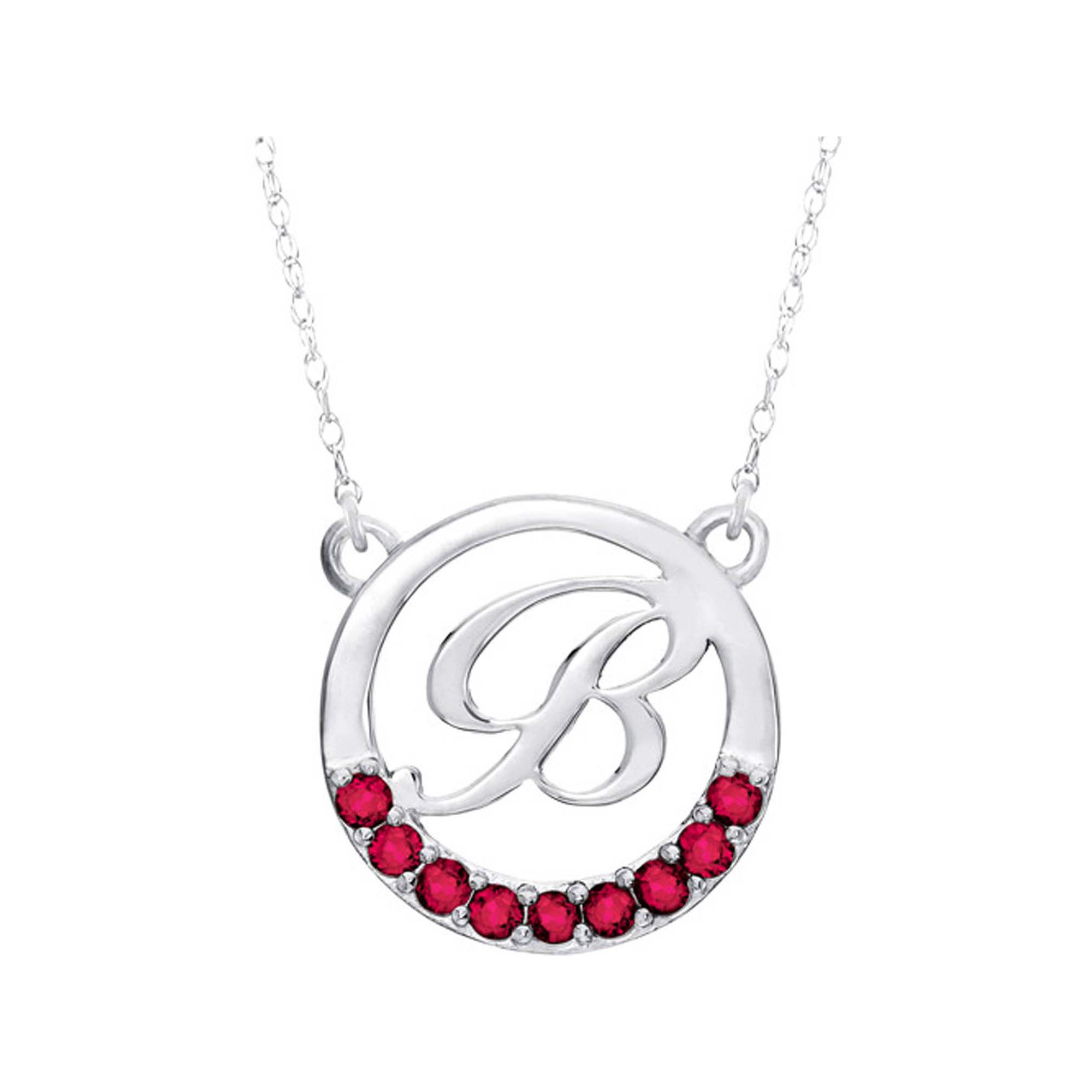Personalized Family JewelryáWomen's Circle Initial Pendant available in Sterling Silver, Gold and White Gold