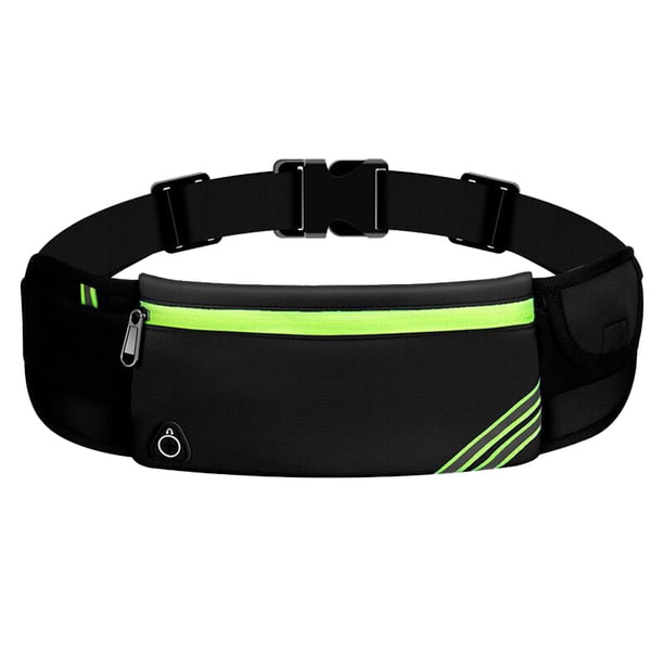 Riñonera para correr, riñonera para senderismo, ciclismo, entrenamiento, cinturón reflectante para correr, negro