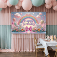 thumbnail image 5 of LUUFILx 3D Happy Birthday Background Rainbow Clouds Decoration Banner Colorful Balloons Candles Theme Photo Booth Photography, 5 of 7