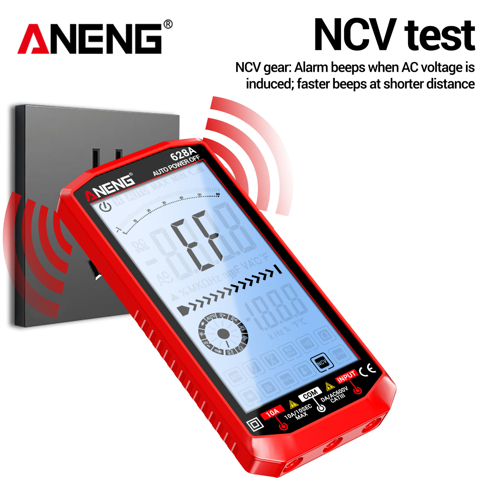 ANENG Digital Multimeter 628A 4.5" Large Backlit Screen