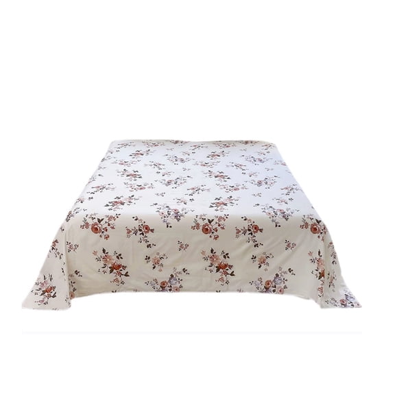 huayou Romantic Rose Floral Print Soft Flat Bed Sheet 90.55x62.99 Inch Easy Care Mattress Cover for Bedroom Home Decoration