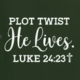 thumbnail image 5 of Wild Bobby Plot Twist He Lives Luke 24:23 Inspirational/Christian Men Graphic Tee, Forest Green, Small, 5 of 5