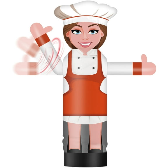 Inflatable Wavers Female Chef One-Arm Waving Tube Man Wacky Wavy Dancing Guy for Outdoor Decoration Advertising Business Promotion (Blower Not Included)
