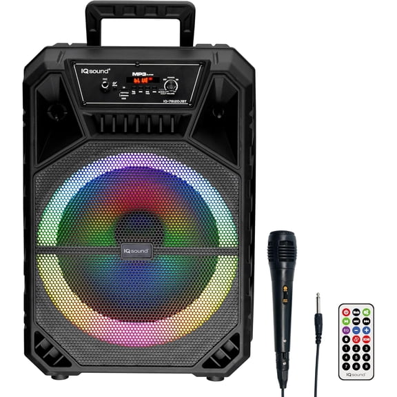 Supersonic 12" Portable Bluetooth Speaker with LED Lights and TWS (IQ-7912DJBT)