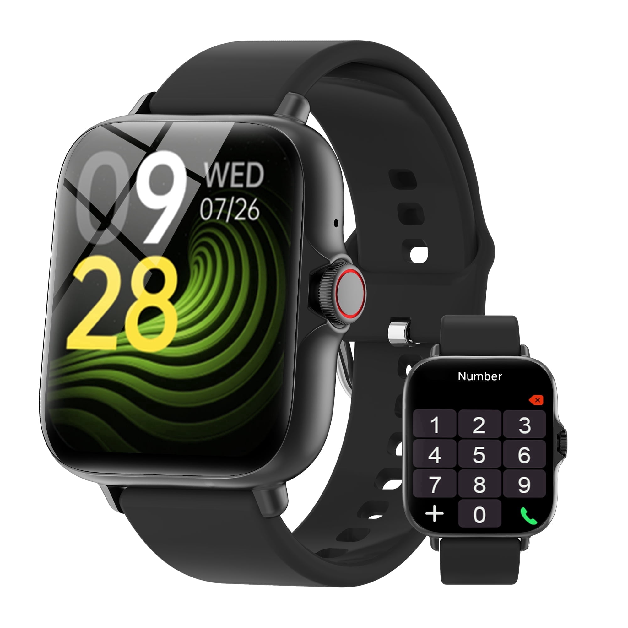 Smart Watch for Men Women, Bluetooth Calls/Answer, 1.83" HD Touchscreen Smartwatch Fits for Android and IPhone, Fitness Tracker, 110+ Sports Modes, IP68 Waterproof Fitness Watch, Black