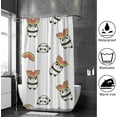 thumbnail image 4 of Coolnut Shower Curtain Set with Hooks Panda and Watermelon Polyester Waterproof Bath Curtain 66" x 72", 4 of 6