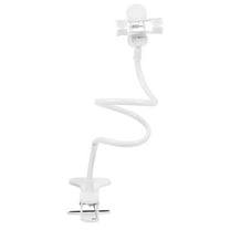 Topbathy White Adjustable Overhead Phone Mount Flexible Stand with Clamp for Desk and Bed