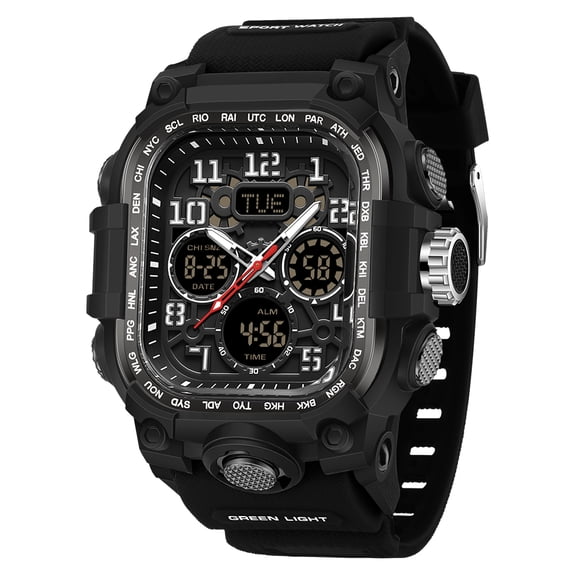 Men's Watches Sports Outdoor Waterproof Military Watch Date Multi Function Tactics LED Alarm Stopwatch