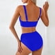 thumbnail image 4 of Conjuntos de bikini para mujer, moda de primavera para mujer, traje de baño conservador de color sólido, estilo falda con abertura, traje de baño de dos piezas para mujer, traje de baño de 2 piezas pa, 4 of 5