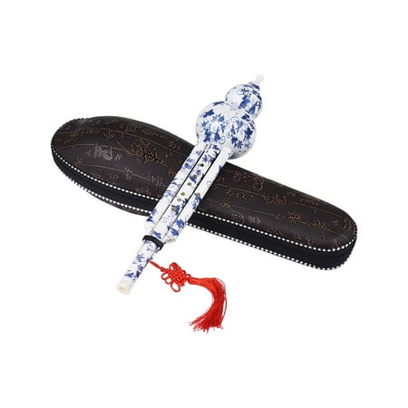 - C-Key Hulusi Cucurbit Flute Bottle Gourd Silk Chinese Traditional Instrument Resin Material with Chinese Knot Carry Case for Beginners Musical Gift